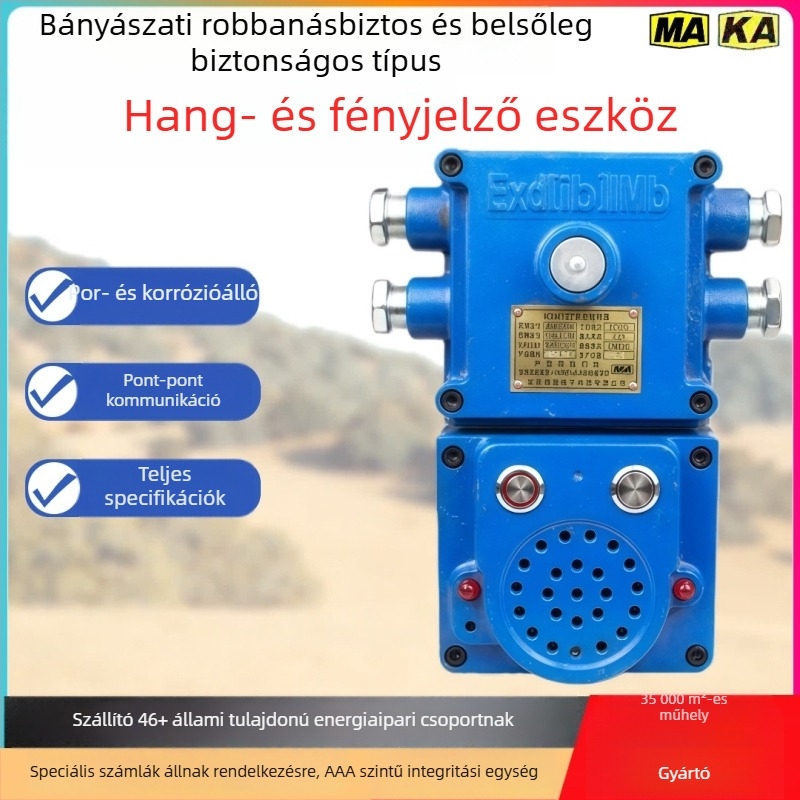 Föld alatti robbanásbiztos hang- és fényjelző készülék, intrinsically safe, KXH127, egysávos kommunikáció
