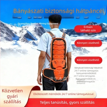 Bányászati anti-sztatikus hátsó klipe dupla vállszíjakkal, fényvisszaverő, gerincvédő alagutakhoz