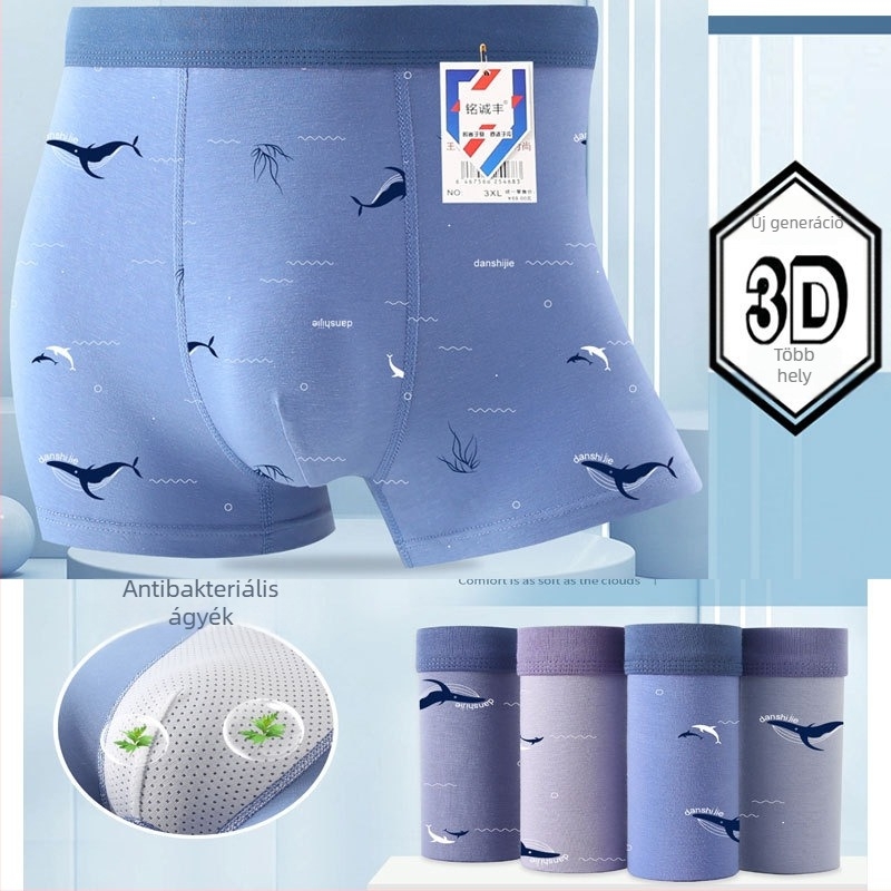 Tinédzser fiúknak készült pamut boxershort, antibakteriális, lélegző