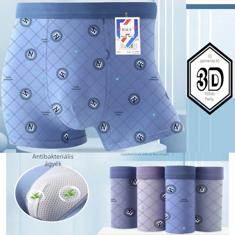 Tinédzser fiúknak készült pamut boxershort, antibakteriális, lélegző