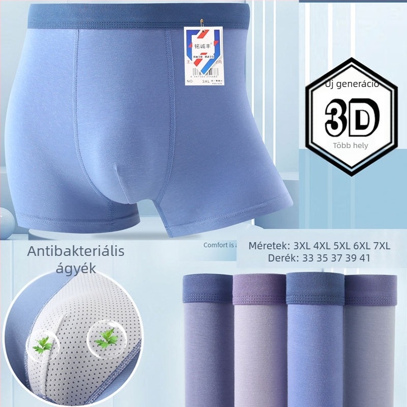 Tinédzser fiúknak készült pamut boxershort, antibakteriális, lélegző