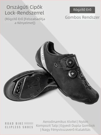 Országúti kerékpáros cipő, lélegző, fényvisszaverő csíkokkal