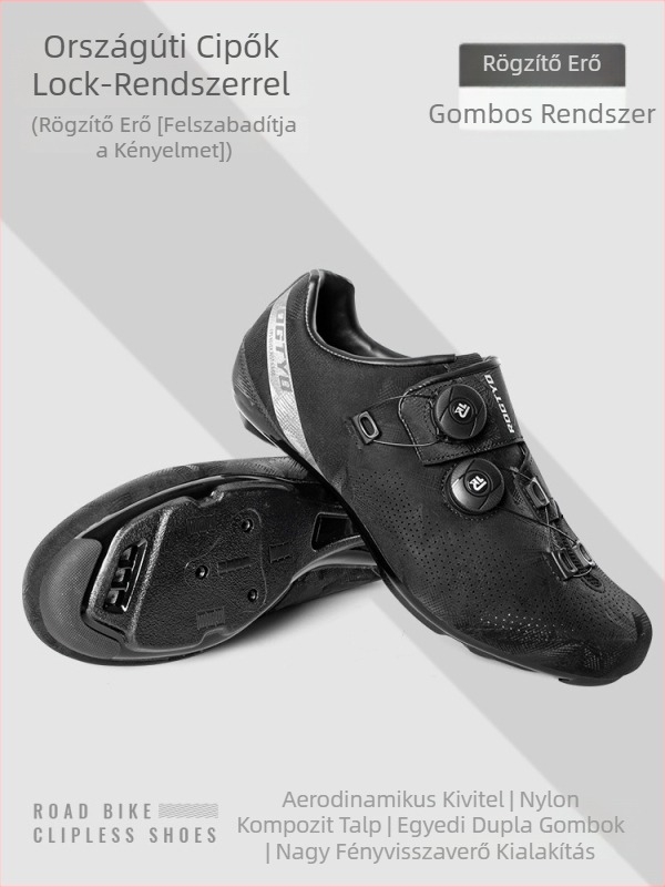 Országúti kerékpáros cipő, lélegző, fényvisszaverő csíkokkal