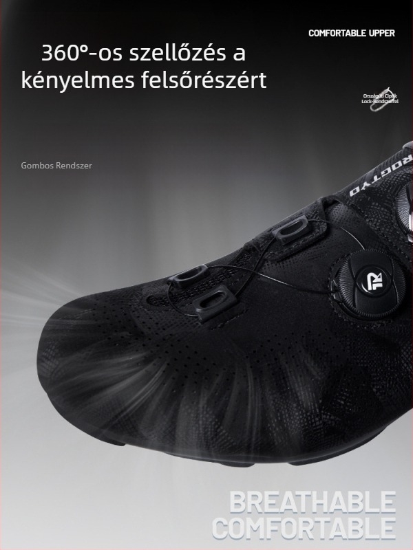 Országúti kerékpáros cipő, lélegző, fényvisszaverő csíkokkal