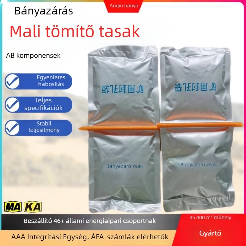 AB-anyagú integrált bányászati zárózsákok, lazán csomagolva