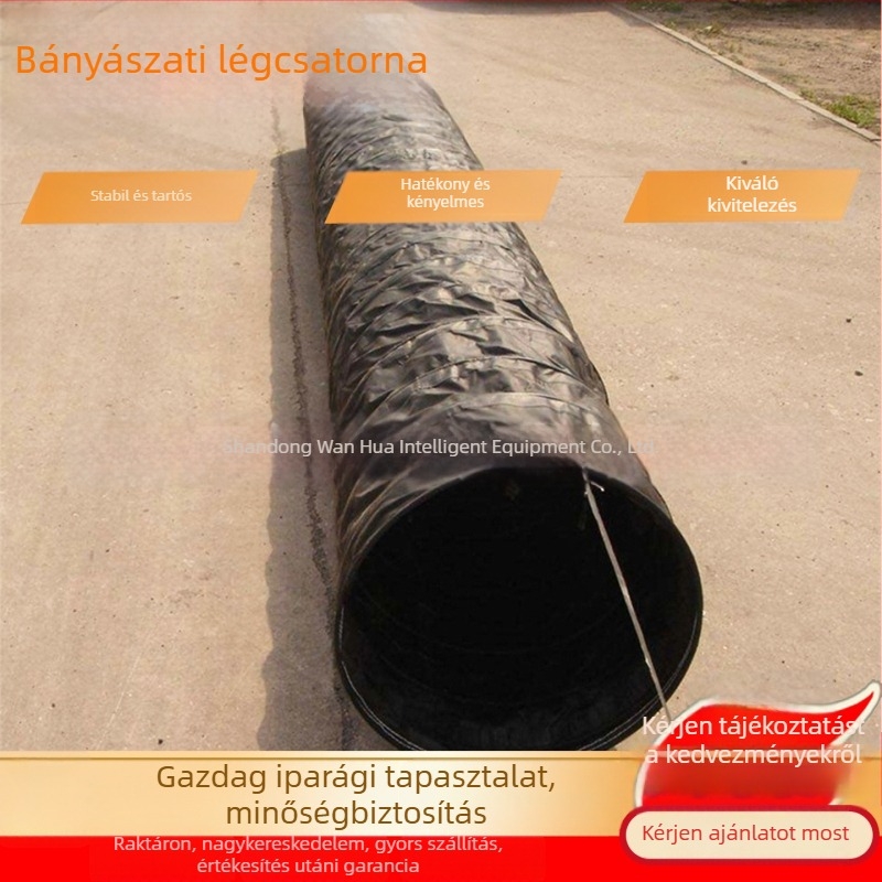 Műanyag bevonatú textil pozitív nyomású légcsatorna szénbányákhoz FTZSS1200×10