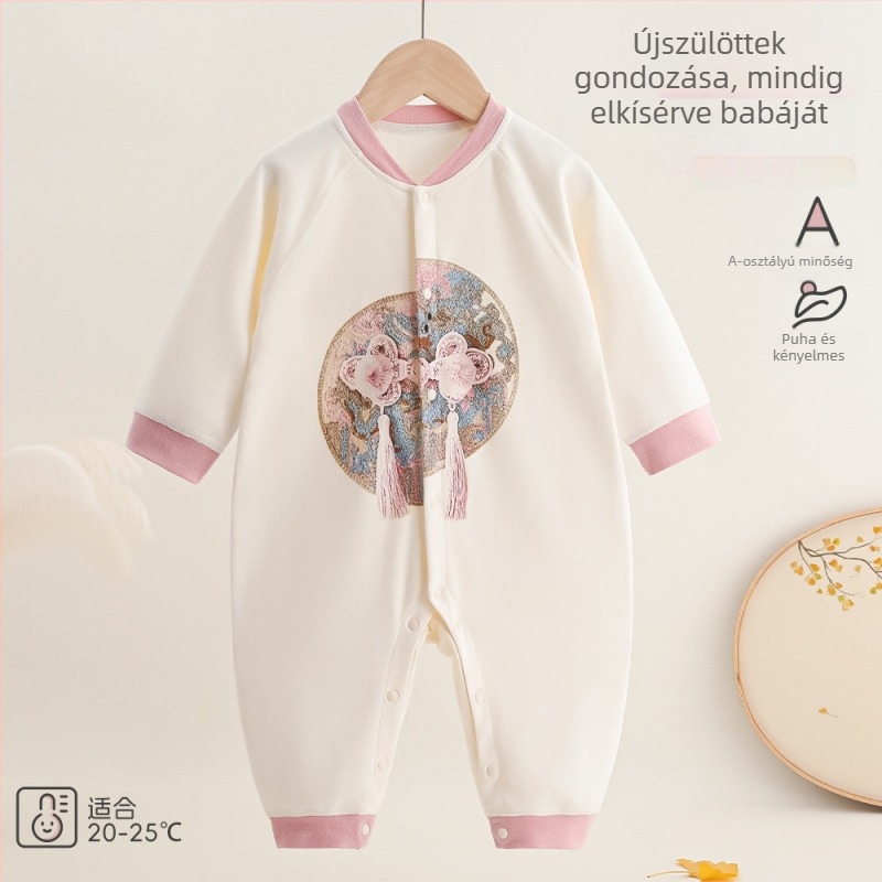 Újszülött hosszú ujjú pamut overál, 100% pamut