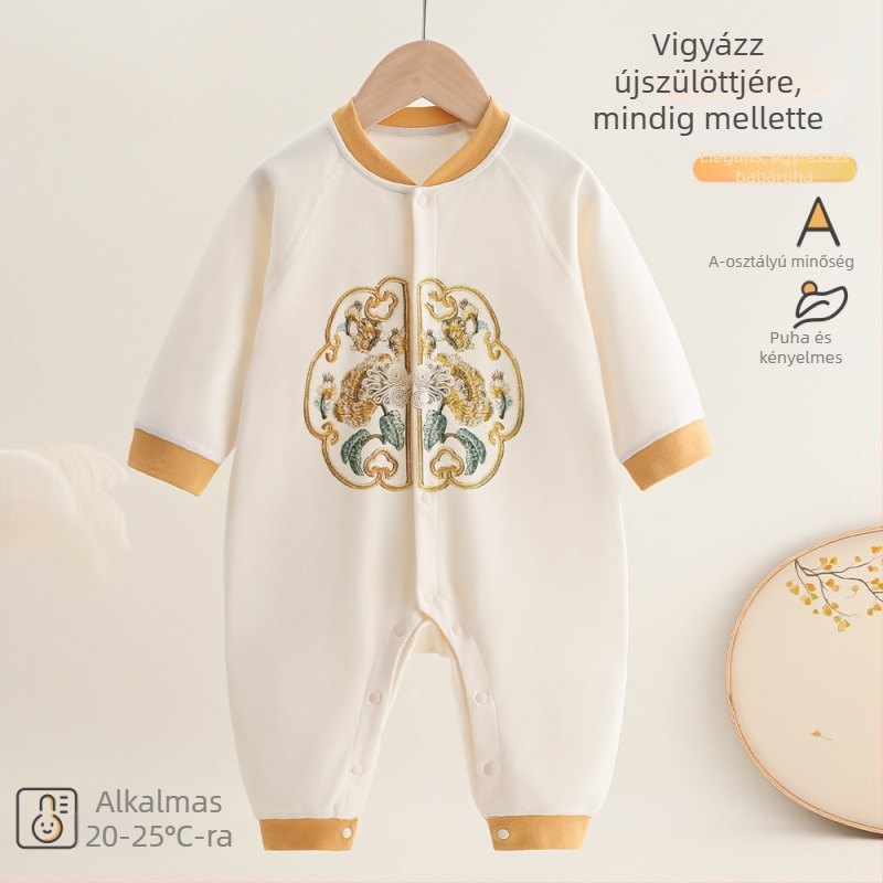 Újszülött hosszú ujjú pamut overál, 100% pamut