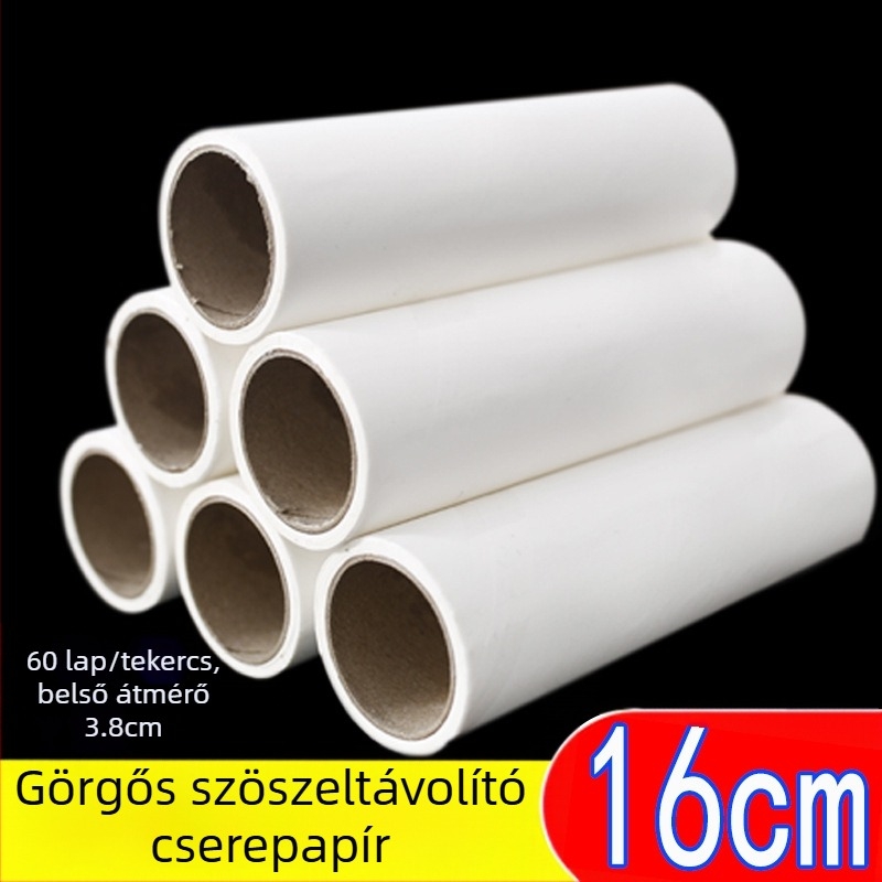 Szőrmentesítő henger cserélhető ragasztópapír maggal, 90 darab perforált tekercs, levehető teleszkópos fogantyú, 16–24 cm-es tekercs