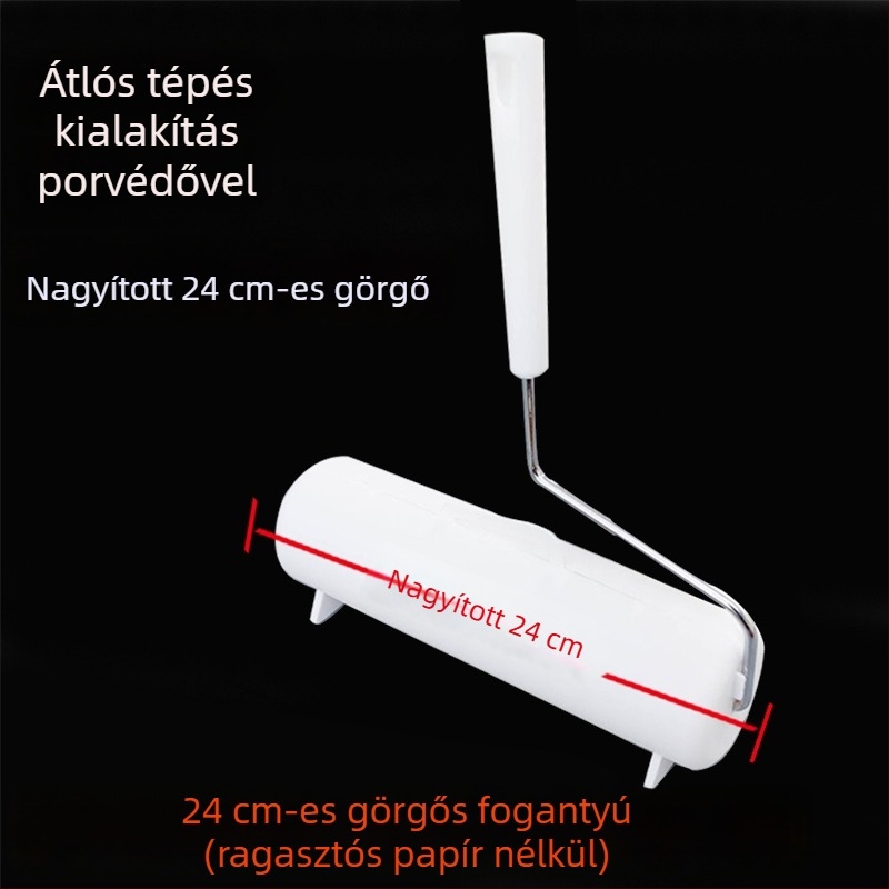 Szőrmentesítő henger cserélhető ragasztópapír maggal, 90 darab perforált tekercs, levehető teleszkópos fogantyú, 16–24 cm-es tekercs