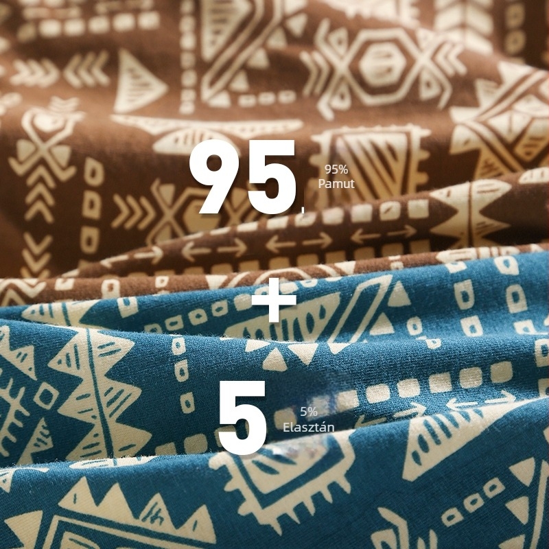 Férfi pamut boxeralsó, lélegző, amerikai retro etnikus stílusú, Amaya