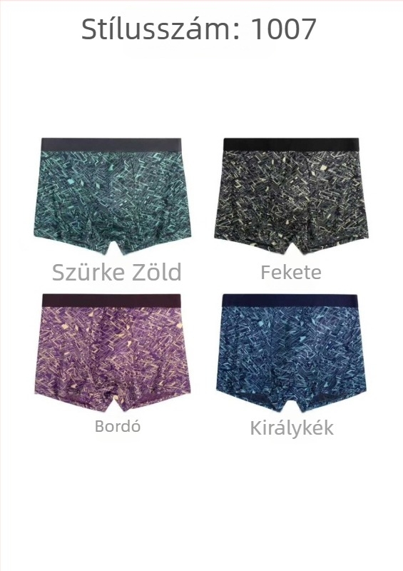 Férfi középmagas derekú boxer rövidnadrág, laza és lélegző