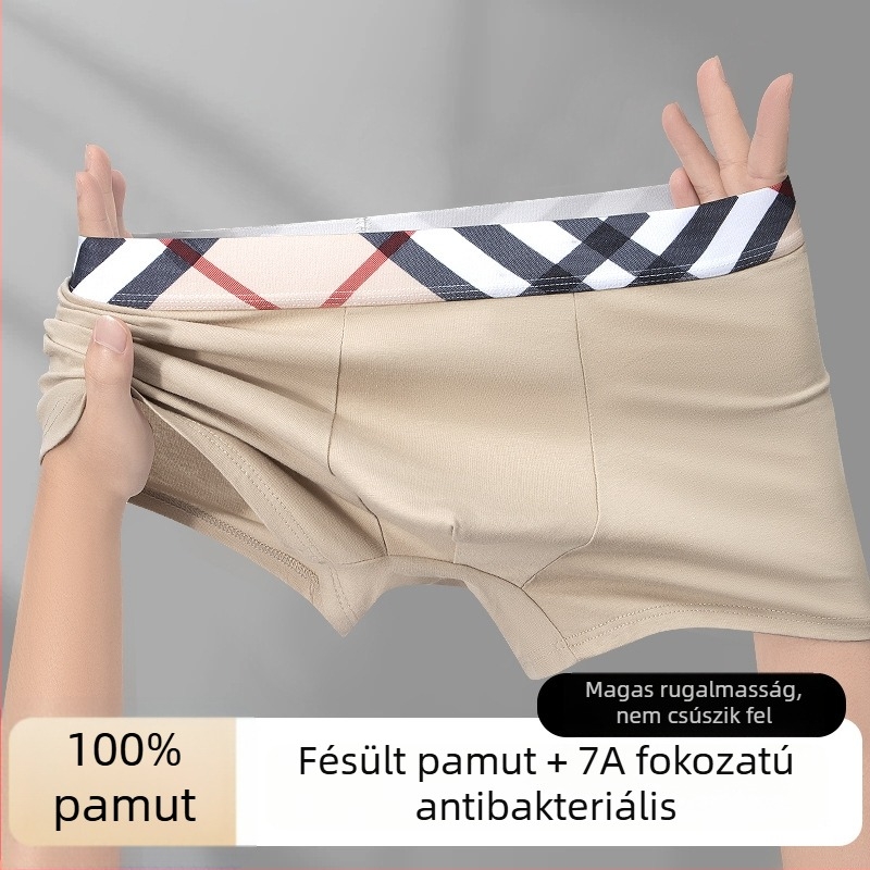 Férfi középmagas derekú boxer rövidnadrág, laza és lélegző
