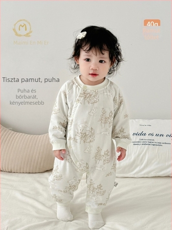 Maimir bébi tömött overall 40 g, őszi–téli meleg, újszülötteknek, lányoknak, hosszú ujjú, kapucni nélkül