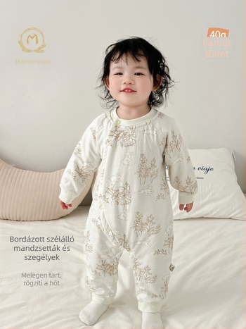 Maimir bébi tömött overall 40 g, őszi–téli meleg, újszülötteknek, lányoknak, hosszú ujjú, kapucni nélkül