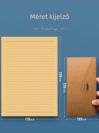 Kraft papírtokos boríték és levélpapír készlet, retro irodalmi stílus kézzel írt levelekhez, vastított üdvözlőlapok és színes képeslapok