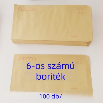 Nr. 6 sárga kraft papír boríték, 120 x 220 mm, 100 db/csomag