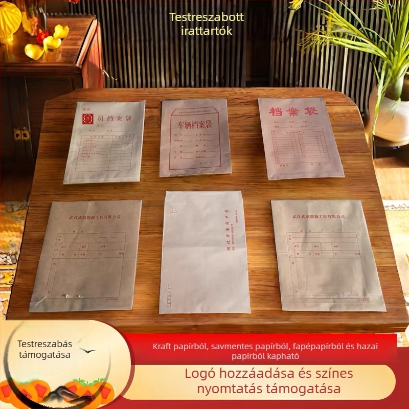 Kraft papírból készült archív táska, levél-stílusú archív dokumentumokhoz