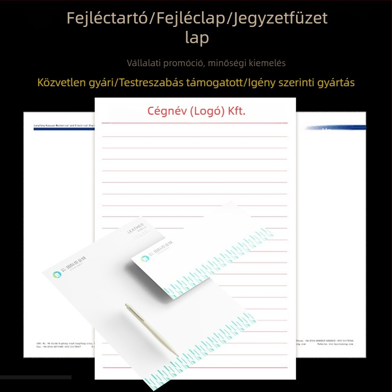 Vállalati levél- és dokumentumpapír készlet, formátum A4/A5, nyomtatott logóval