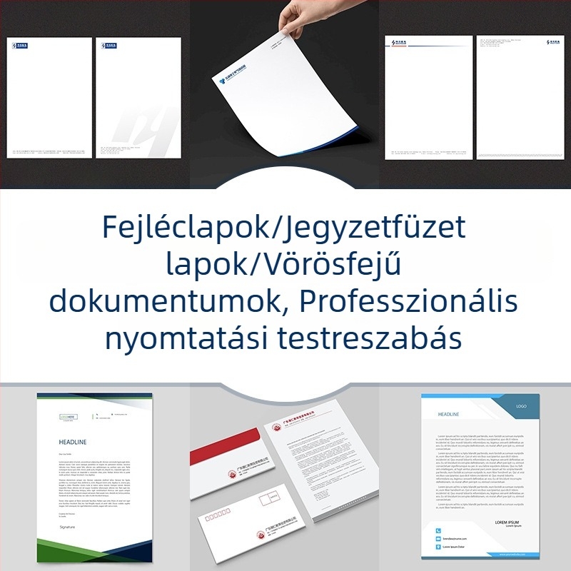 Vállalati levél- és dokumentumpapír készlet, formátum A4/A5, nyomtatott logóval