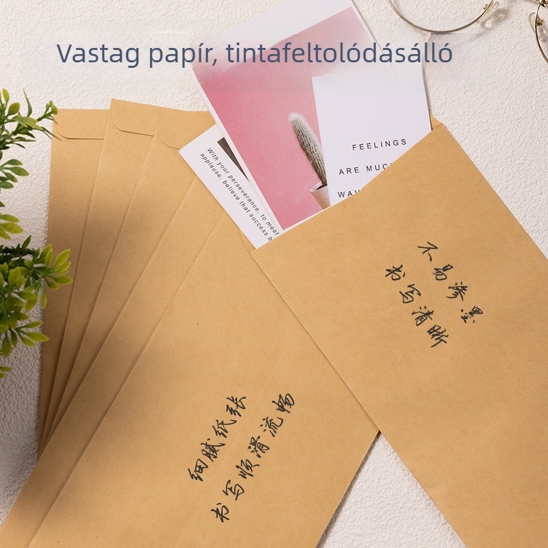 Deli Brand No. 5 kraft papír boríték, üres felülettel, méret 220×110 mm, modell 3423A, 20 db/csomag