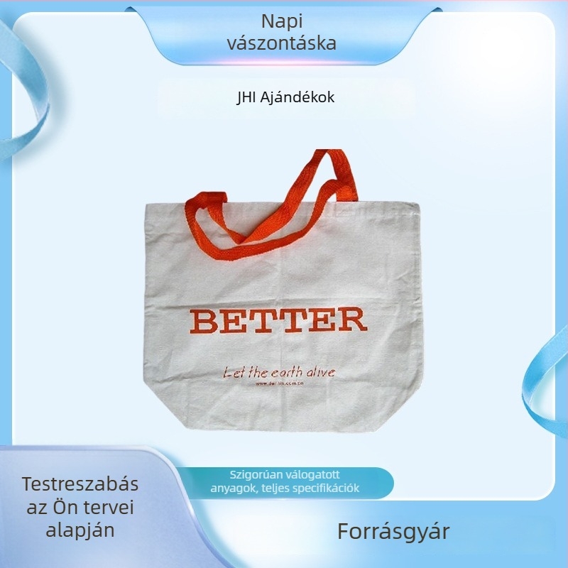 Személyre szabott vászontáska logónyomással, nagy kapacitású, sokoldalú, egyszerű, mindennapi, környezetbarát.