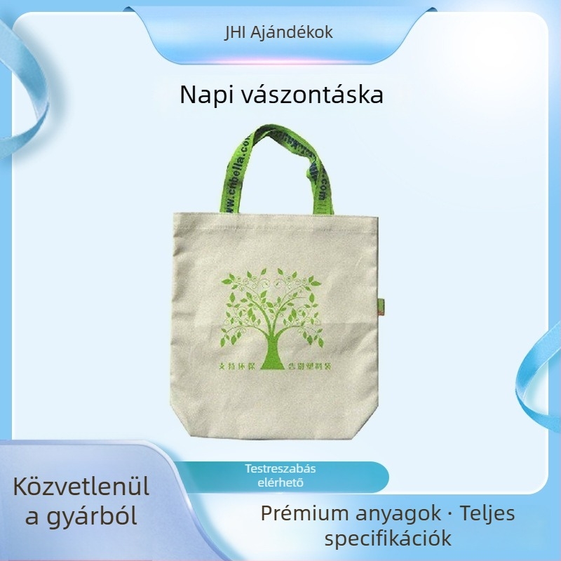 Személyre szabott vászontáska logónyomással, nagy kapacitású, sokoldalú, egyszerű, mindennapi, környezetbarát.