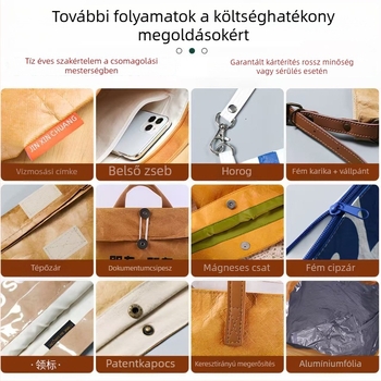 Dupont papírtáska, egyedi, vízálló, A4/A5 dokumentumok és tabletek tárolója