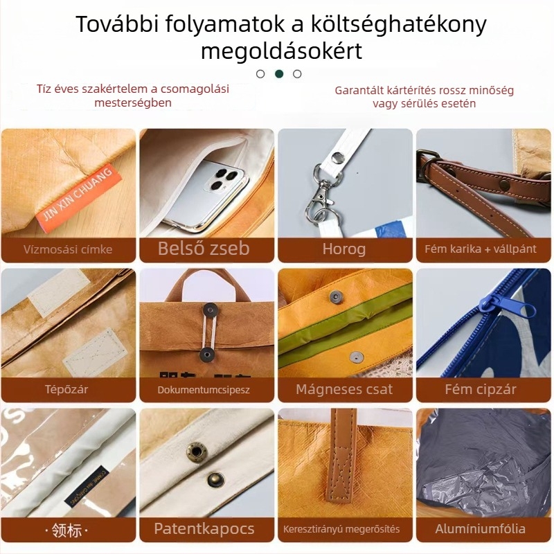 Dupont papírtáska, egyedi, vízálló, A4/A5 dokumentumok és tabletek tárolója