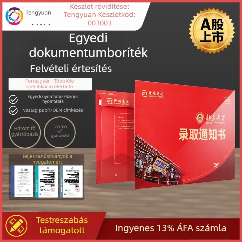 Egyetemi felvételi értesítő boríték – testre szabható