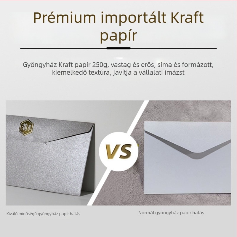 Kínai- és nyugati stílusú boríték logónyomtatással, aranyozással, meghívók, A4-es ajándékkártyák, szerződéses borítékok, különleges számlák