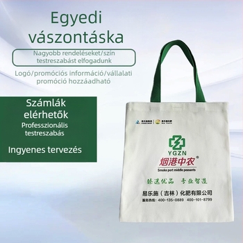 Személyre szabott nagy kapacitású vászon tote táska logónyomással – promóciós célokra