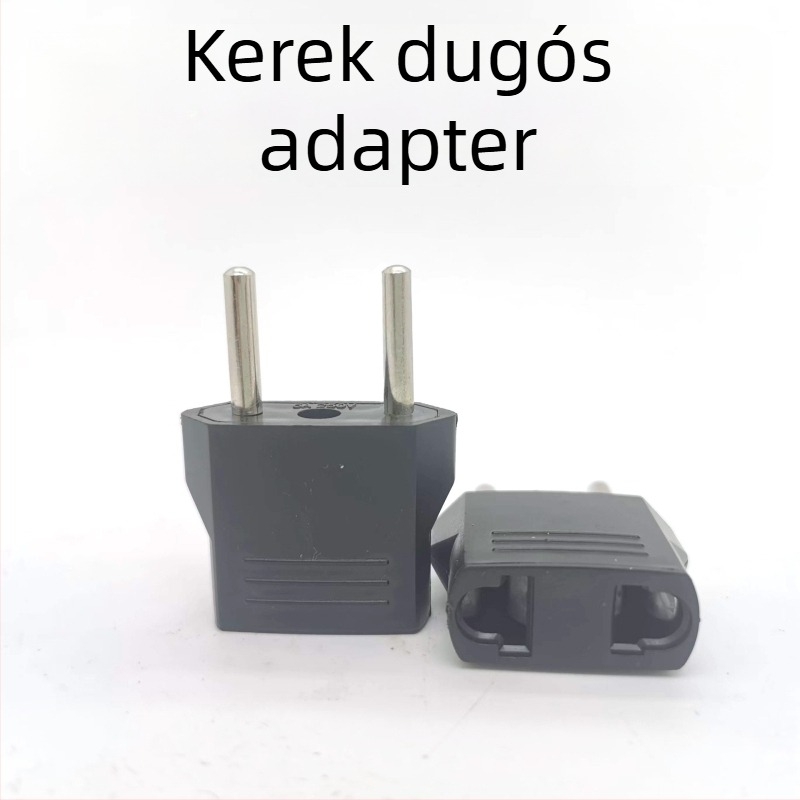 Többfunkciós dugaszoló adapter EU–US–DE szabványokhoz, lapos dugaszolóról kör alakú német szabványra