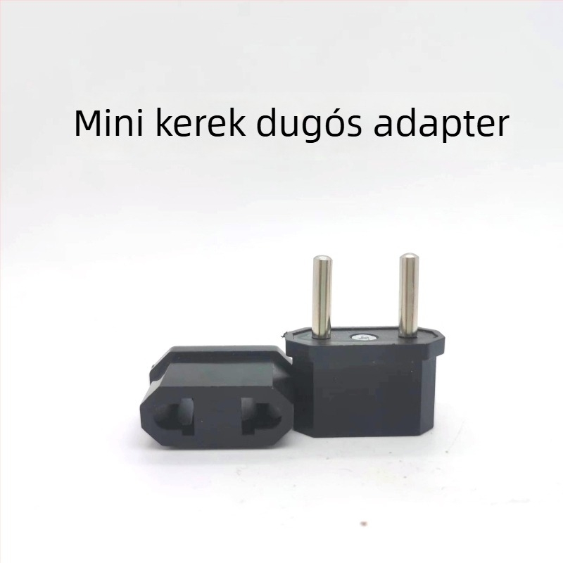Többfunkciós dugaszoló adapter EU–US–DE szabványokhoz, lapos dugaszolóról kör alakú német szabványra