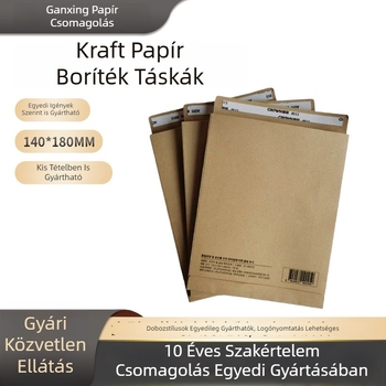 Zokni- és dokumentumcsomagoló tasak önzáró, dupla oldalas ragasztó, logónyomtatás, vastag Kraftpapír borítéktáska, ajándék