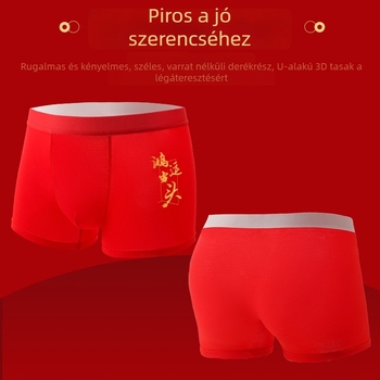 Piros férfi boxeralsó antibakteriális formázóval, nagy méret, viszkóz alapanyag, ajándékdoboz