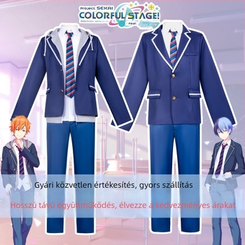 World Project cosplay ruha – színes színpadi egyetemi egyenruha anime-hoz