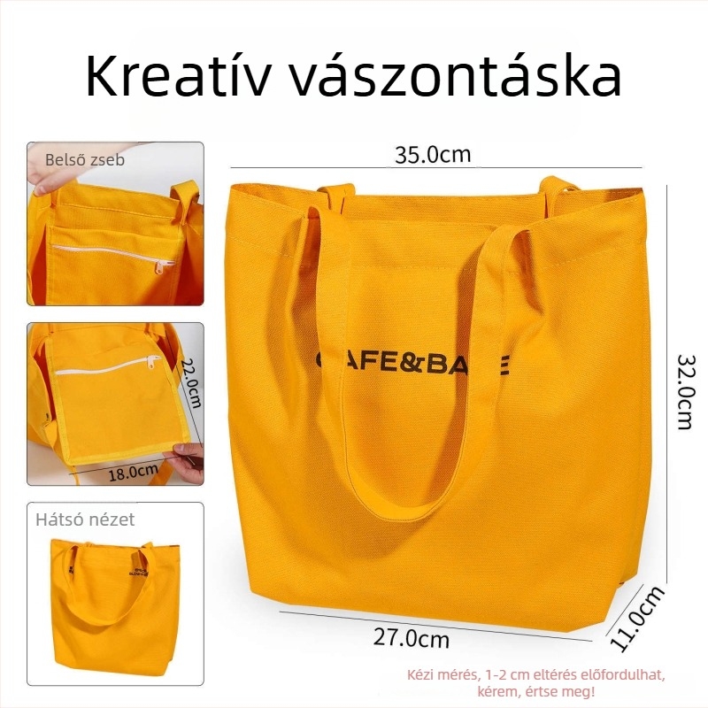 Vászon bevásárlótáska egyedi logóval, tote táska kávézók és kiállítások számára, gyártott megrendelésre, környezetbarát