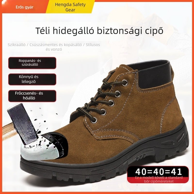 Férfi hegesztő munkavédelmi cipő – acél orr, ellenálló a perforációval szemben, antistatikus és szigetelt, négy évszakos