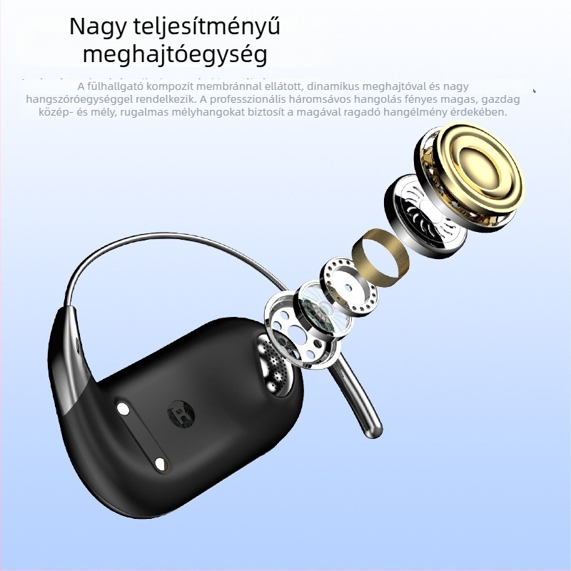 AI fordítású Bluetooth fülhallgató valós idejű fordítással, sportos vezeték nélküli fülhallgató fülrögzítő dizájnnal, hosszú akkumulátor‑üzemidő