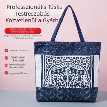 Válltáska vászonból, testreszabott, nagy méretű környezetbarát bevásárlótáska, vízálló tote
