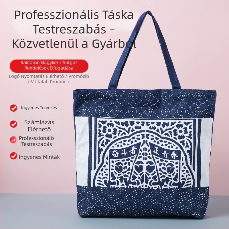 Válltáska vászonból, testreszabott, nagy méretű környezetbarát bevásárlótáska, vízálló tote