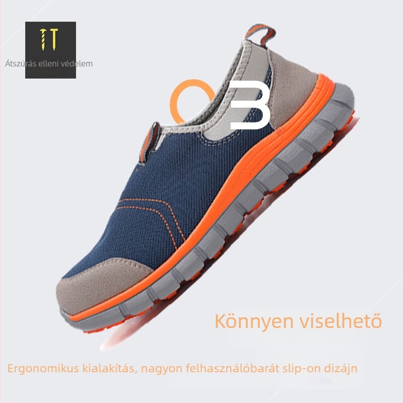 Munkavédelmi cipő, Slip-On, ultra könnyű, színes, csúszásmentes, légáteresztő, ütésálló, antistatikus, 1 pár
