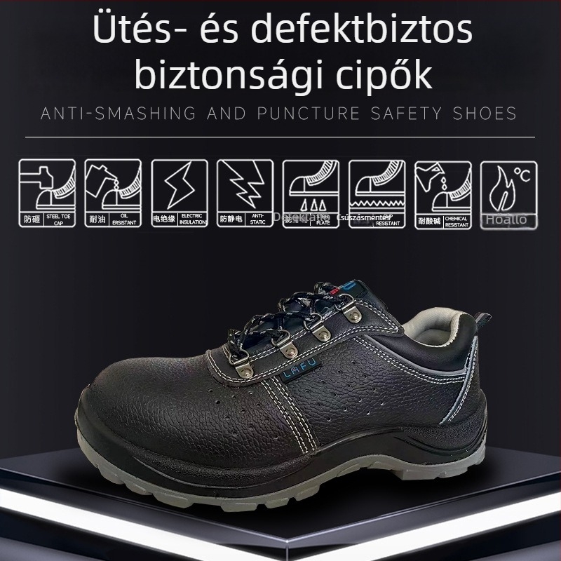 LF6822 Biztonsági munkacipő – ütésálló, elektromos izoláció, olaj- és sav-bázisálló, lélegző, kopásálló, antistatikus, magas hőmérséklet-tűrés