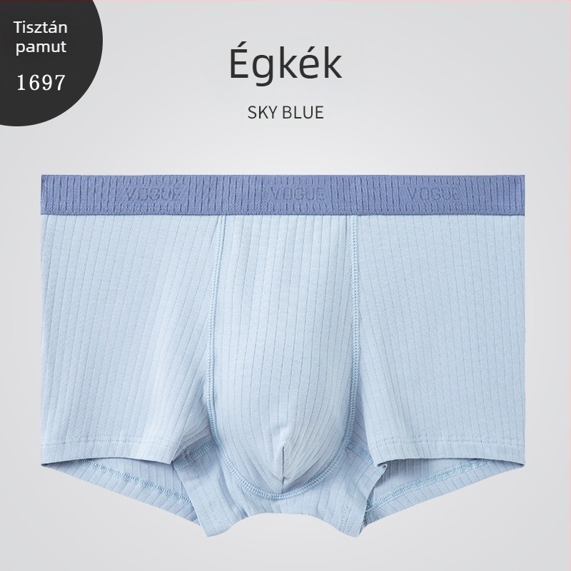 Férfi pamut boxeralsó kontrasztos színnel, középmagas derék, laza szabás, lélegző, nagy méret