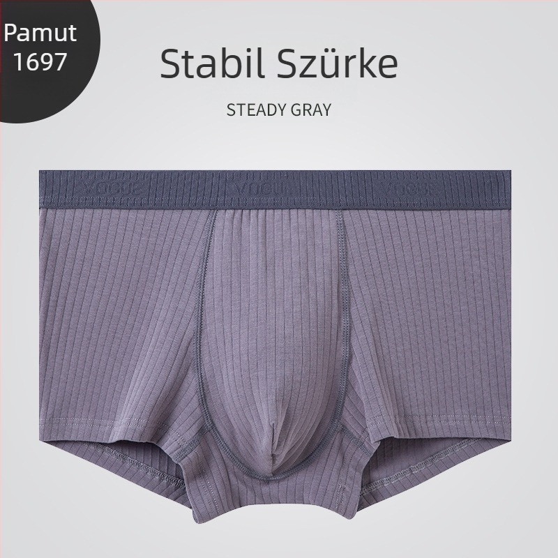Férfi pamut boxeralsó kontrasztos színnel, középmagas derék, laza szabás, lélegző, nagy méret