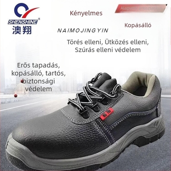 Aoxiang kiváló minőségű munkavédelmi cipő acélorrú cipő, ütésálló, áthatolás- és statikus védelemmel, háromvédelmi kialakítás, könnyű és lélegző