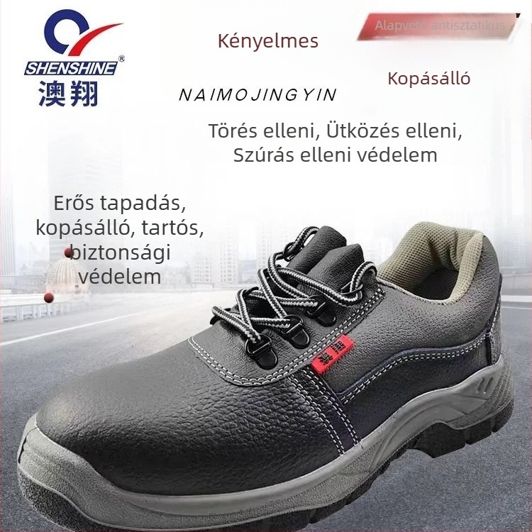 Aoxiang kiváló minőségű munkavédelmi cipő acélorrú cipő, ütésálló, áthatolás- és statikus védelemmel, háromvédelmi kialakítás, könnyű és lélegző