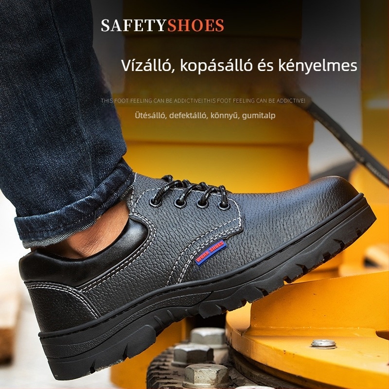 Nyári acélorrú védőcipő mikroszálas bőrrel, ütés- és perforációálló munkavédelmi cipő, antistaatikus biztonsági cipő