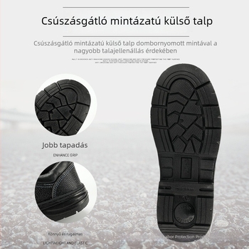 Férfiak számára magas szárú biztonsági cipő acélorral, ütésálló, perforációálló, csúszásmentes, anti‑statikus